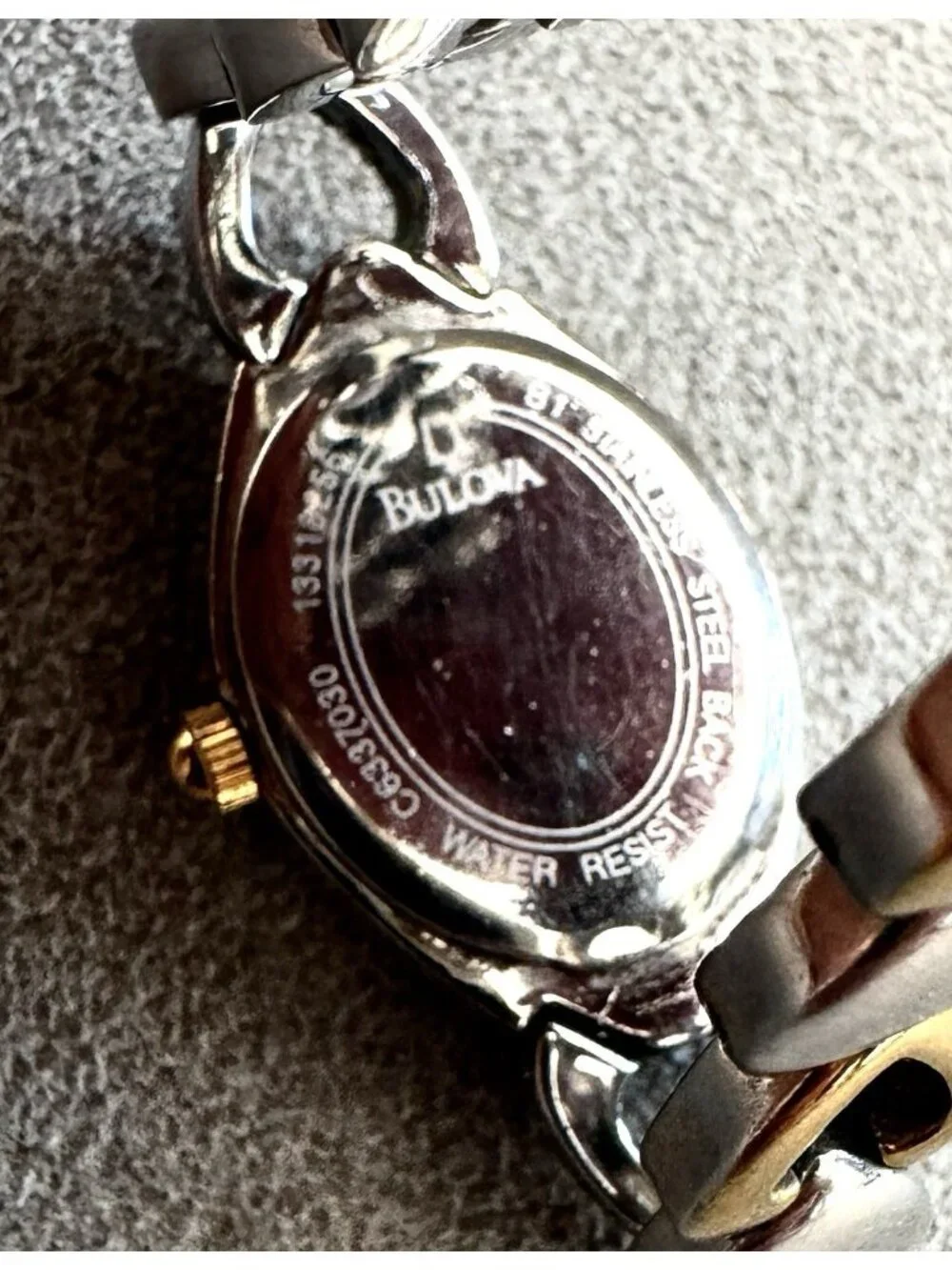BULOVA Ladies' 2-Tone HEART LINK BRACELET WATCH White Dial -Working +New Battery